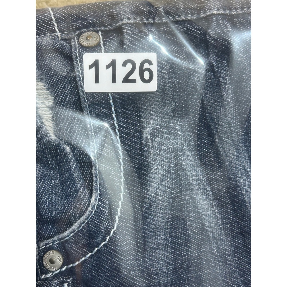 GUESS Jeans Dare Devil Skinny Leg Women Size 31 Dark Wash Distressed Denim Pants - Picture 9 of 9